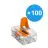 Voordeelpak 100x Wago 221-412 Verbindingsstuk Compact | 2 Kabel Aansluiting - Montageklem