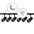Bright Choice Complete Set 1-Fase Rail L 1 x 1 Meter Zwart | incl. 6x Spot + GU10 2700K 3W Dimbaar + Eindkap, Voedingsconnector en L -Verbindingsstuk